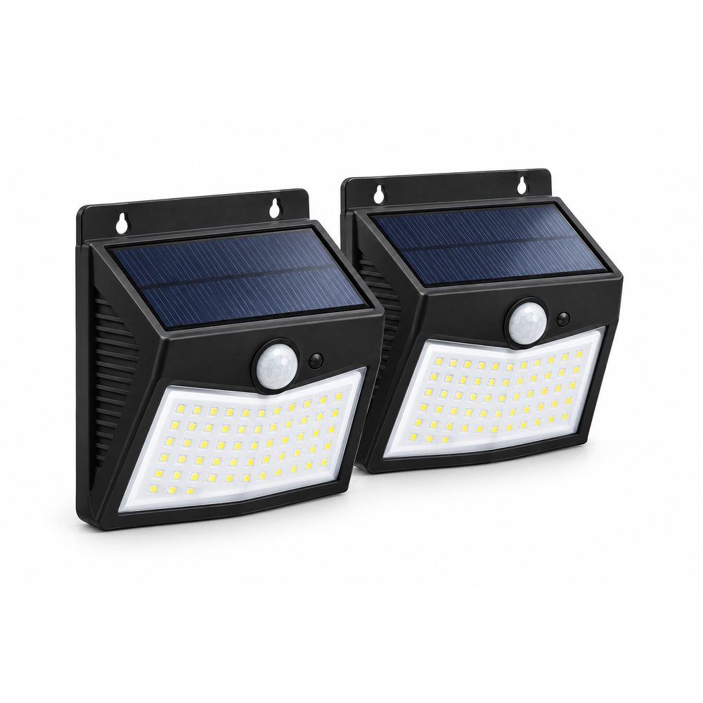 25 LED Solar Powered Wall Light with PIR + CDS Night Sensor – Pack 2